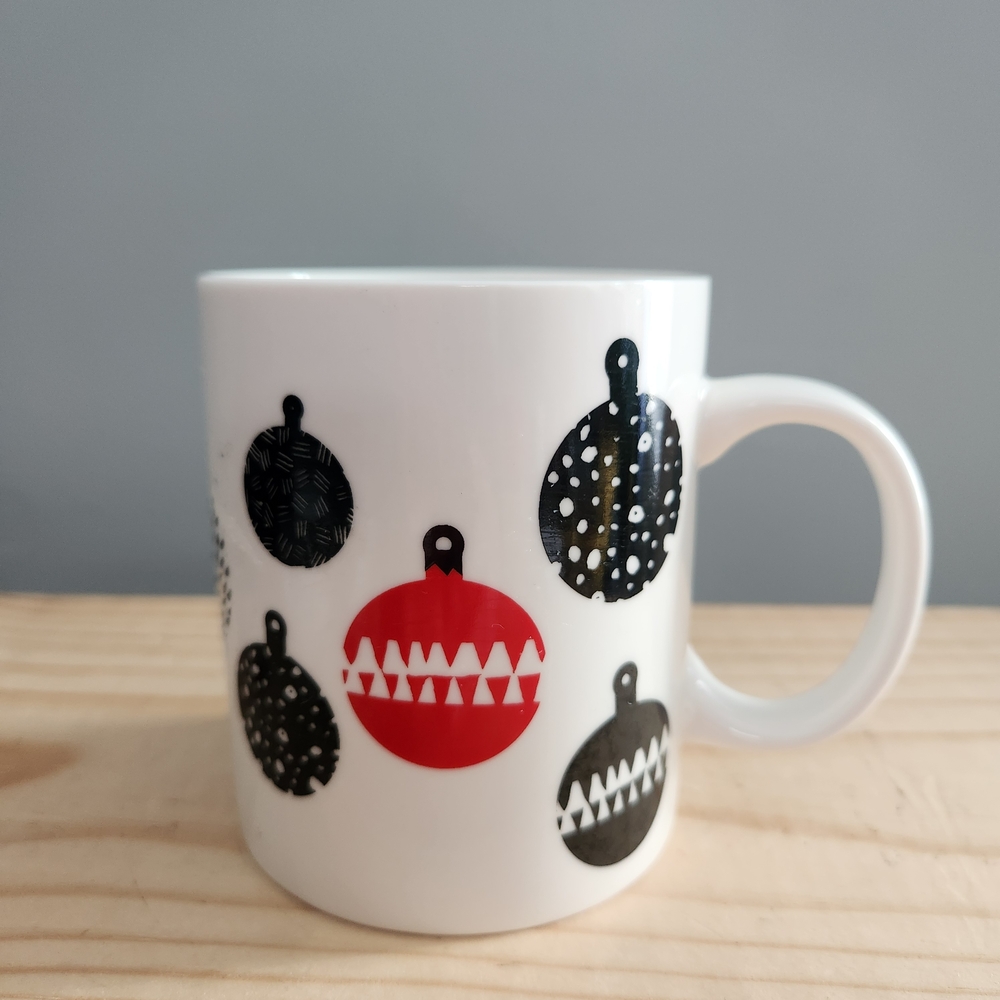 Starbucks 2016 Holiday Black and Red Ornament Design Ceramic Mug